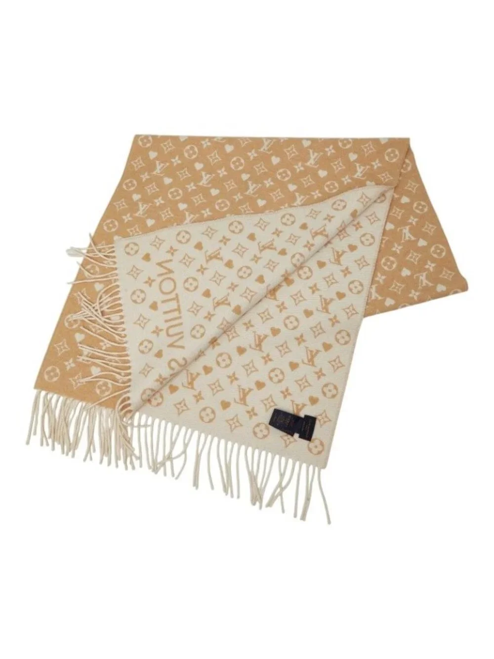 Louis Vuitton Echarpe Game on Scarf Beige Cashmere